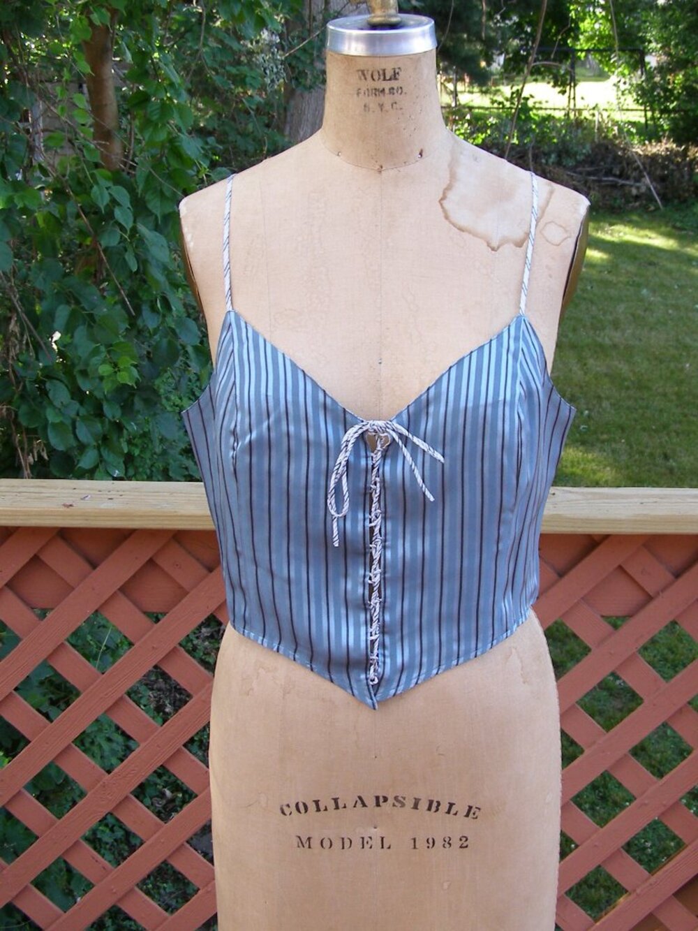 NWT size L Gigi reversible striped silk crop tank top